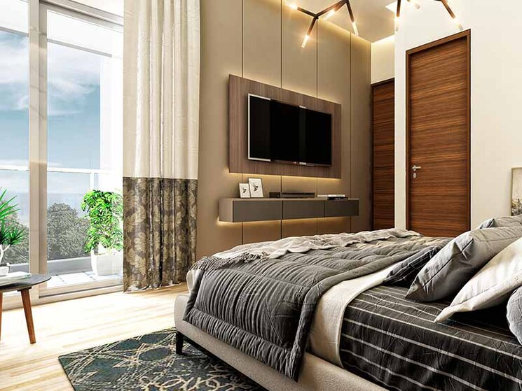Bedroom, goel-ganga-serio 3 Bedroom 1100 Sq.Ft. Apartment In Kharadi Pune 8987541