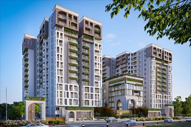 2 BHK + Pooja Room,Servant Room,Study Room,Extra Room 1355 Sq.Ft. Apartment in Udaya Skyvert