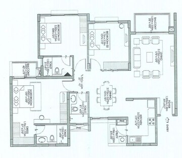 Floor Plan in 3 BHK Apartment at Godrej Eternity, Kanakapura Road – for Rent