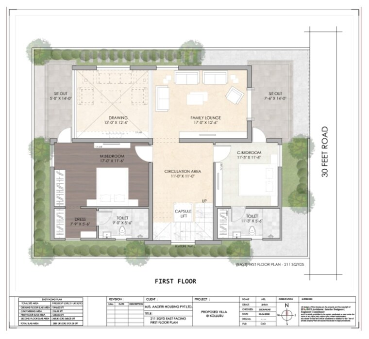 Floor Plan, beeramguda 3 Bedroom 2507 Sq.Ft. Villa In Beeramguda Hyderabad 8987895