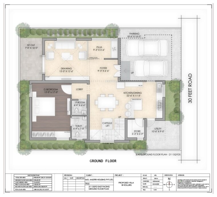 Floor Plan, krishna reddy pet 3 Bedroom 2507 Sq.Ft. Villa In Krishna Reddy Pet Hyderabad 8987945