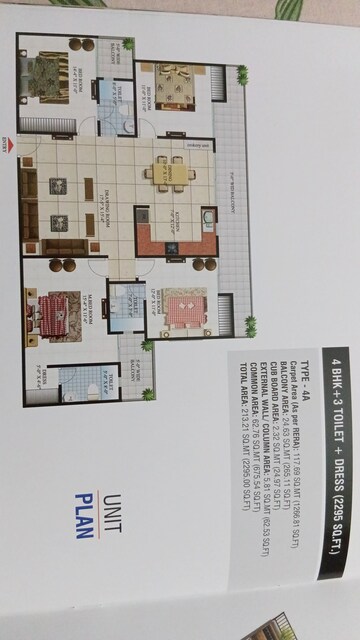 Floor Plan in 2 BHK Apartment at SCC Blossom, Raj Nagar Extension – for Sale