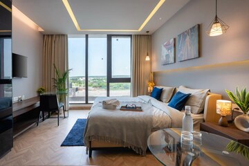 Bedroom in 4 BHK Builder Floor at Unitech Arcadia, South City 2 – for Sale