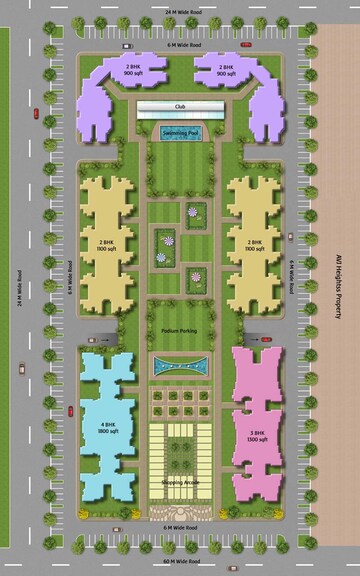 Master Plan in 2 BHK Apartment at ACE Platinum, Zeta I Greater Noida – for Rent