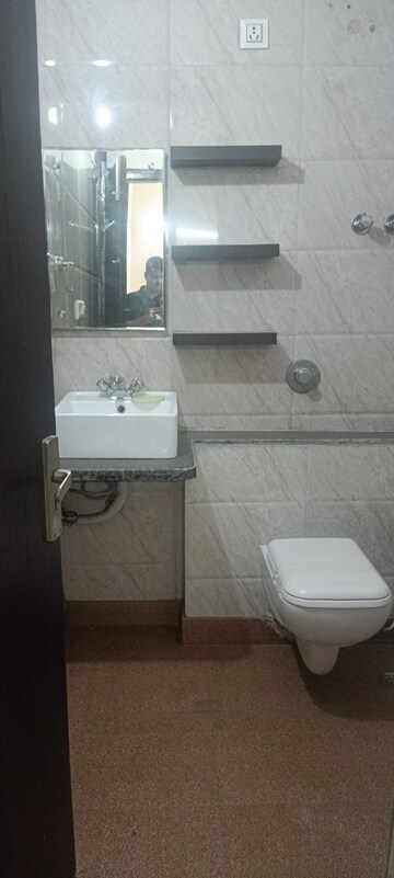 Bathroom in 2 BHK Apartment at Chanderpriya Apartments, Rohini Sector 8 – for Rent