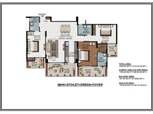 Floor Plan in 4 BHK Apartment at Windsor Majesty, Raj Nagar Extension – for Sale