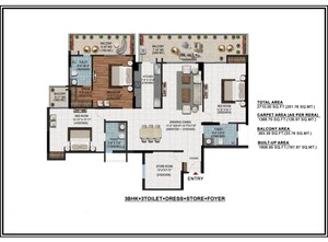 Floor Plan in 4 BHK Apartment at Windsor Majesty, Raj Nagar Extension – for Sale