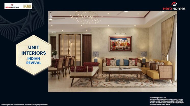Living Room, hero-homes-palatial 3 Bedroom 2800 Sq.Ft. Apartment In Sector 104 Gurgaon 8989624