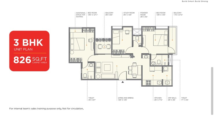 Floor Plan, tathawade 2.5 Bedroom 826 Sq.Ft. Apartment In Tathawade Pune 8990381