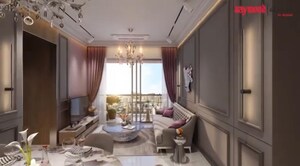 Living Room in 3 BHK Apartment at Raymond The Address, Pokhran Road No Two – for Sale