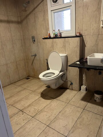 Bathroom in 3 BHK Apartment at Prestige High Fields, Gachibowli – for Rent