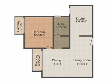 Floor Plan in 1 BHK Builder Floor at VBHC Hillview, Vasind – for Sale