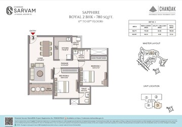 Master Plan in 2 BHK Apartment at Chandak Sarvam, Jb Nagar – for Sale