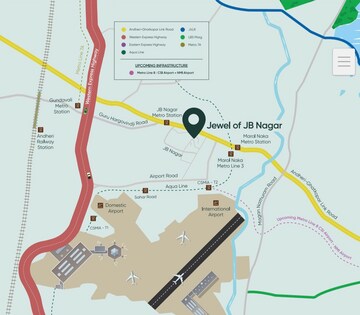 3 BHK Apartment – Map Location View at Chandak Sarvam, Jb Nagar - for Sale