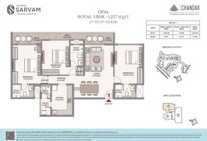 Floor Plan in 3 BHK Apartment at Chandak Sarvam, Jb Nagar – for Sale