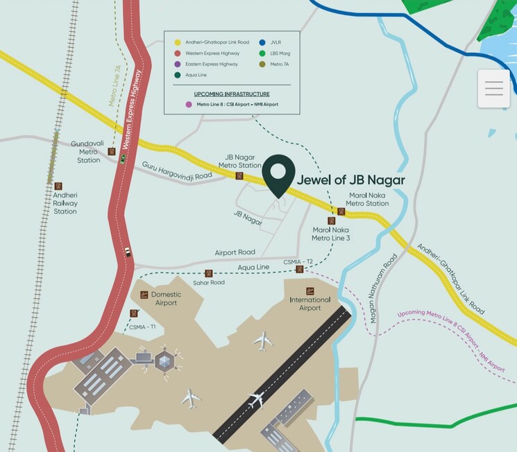 Map Location, chandak-sarvam 3 Bedroom 1227 Sq.Ft. Apartment In Jb Nagar Mumbai 8993065