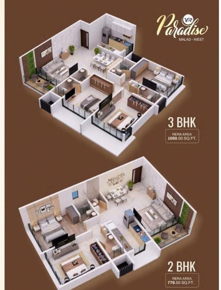 Floor Plan, vir-paradise 2 Bedroom 776 Sq.Ft. Apartment In Malad West Mumbai 8602417