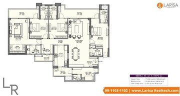 Floor Plan in 3 BHK Apartment at Emaar The 88, Sector 112 – for Sale