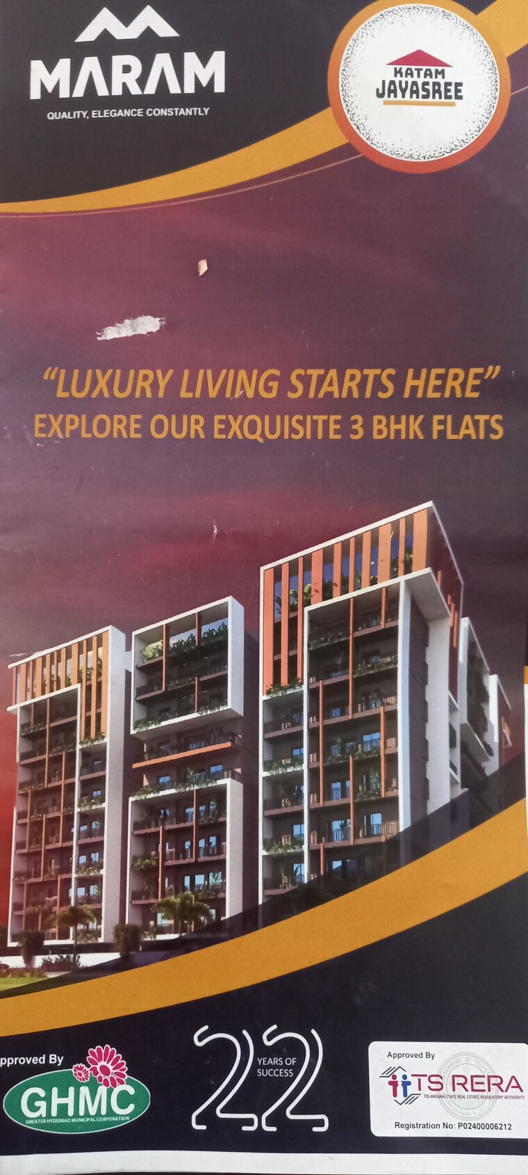 Exterior View, maram-katam-jayasree 3 Bedroom 1820 Sq.Ft. Apartment In Hastinapuram Hyderabad 8993618