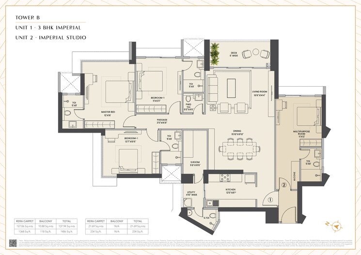 Floor Plan, k-raheja-antares 4 Bedroom 1720 Sq.Ft. Apartment In Kanjurmarg West Mumbai 8993797
