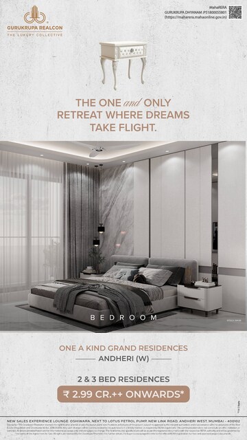 Bedroom in 2 BHK Apartment at Andheri West – for Sale