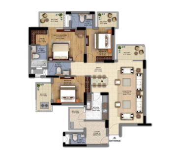 Floor Plan in 3.5 BHK Apartment at DLF The Ultima, Sector 81 – for Sale