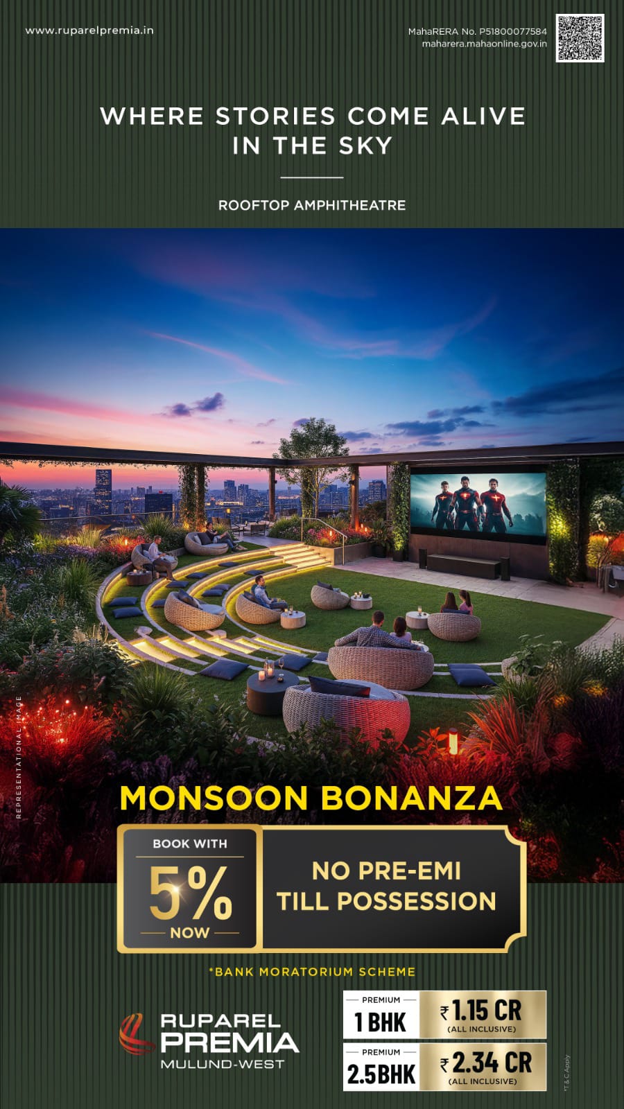 2.5 BHK + Pooja Room,Study Room Apartment For Sale in Ruparel Premia