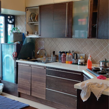 Kitchen in 2 BHK Apartment at Heritage Apartments Bandra, St. Peters Colony – for Rent