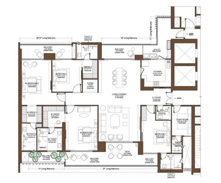 Floor Plan, birla-arika 4 Bedroom 4300 Sq.Ft. Apartment In Sector 31 Gurgaon 8996269