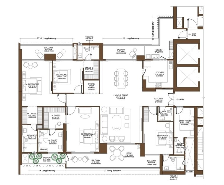 Floor Plan, birla-arika 4 Bedroom 4300 Sq.Ft. Apartment In Sector 31 Gurgaon 8996269
