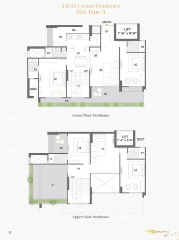Floor Plan in 3 BHK Apartment at Sargasan – for Sale