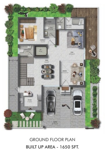 Floor Plan in 4 BHK Villa at SSI Som Boulevard, Mokila – for Sale
