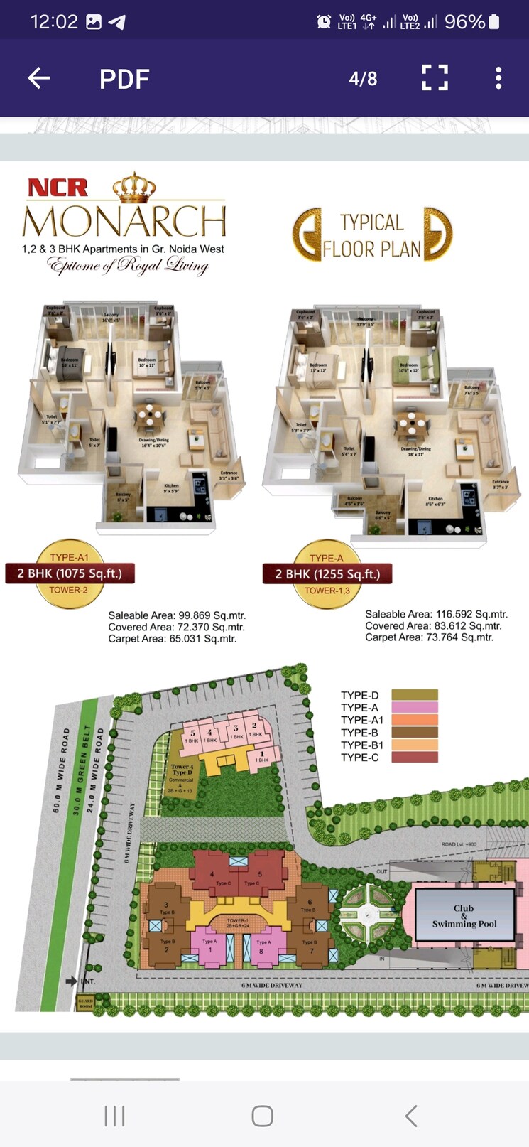 Master Plan, ncr-monarch 3 Bedroom 1345 Sq.Ft. Apartment In Sector 1 Greater Noida Greater Noida 8997388