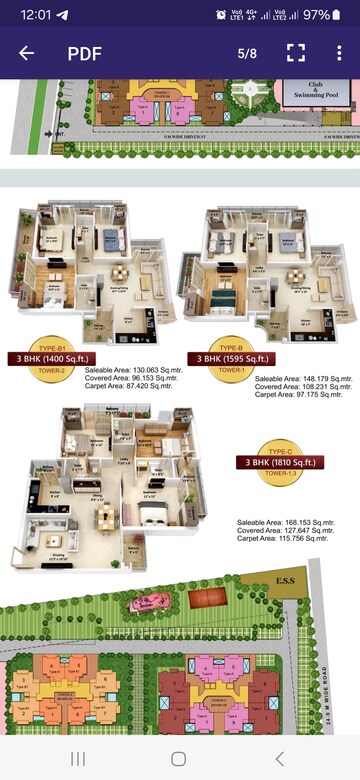 Floor Plan in 3 BHK Apartment at NCR Monarch, Sector 1 Greater Noida – for Sale