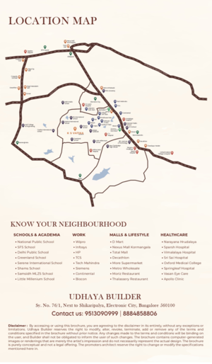 3 BHK Apartment – Map Location View at Electronic City Phase I - for Sale