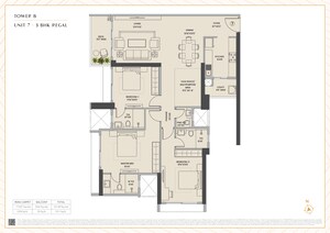 Floor Plan in 3.5 BHK Apartment at K Raheja Antares, Kanjurmarg West – for Sale