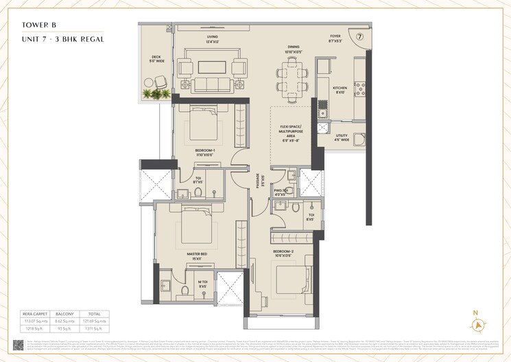 Floor Plan, k-raheja-antares 3.5 Bedroom 1300 Sq.Ft. Apartment In Kanjurmarg West Mumbai 8997768