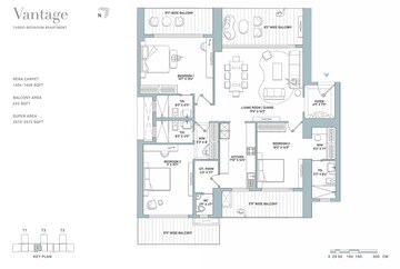 Floor Plan in 4 BHK Apartment at Indiabulls Estate And Club, Sector 104 – for Sale
