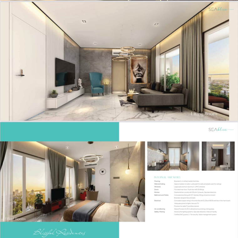 Kitchen, asshna-seabliss 3 Bedroom 1114 Sq.Ft. Apartment In Versova Mumbai 8999178