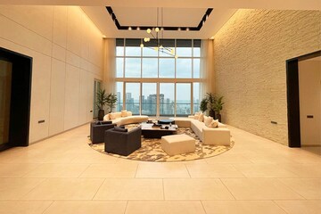 Living Room in 5 BHK Apartment at Ahuja Tower, Worli – for Rent