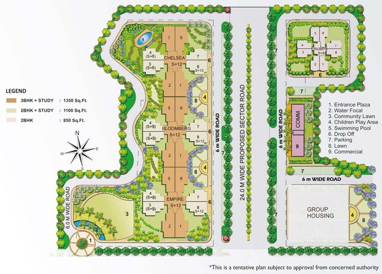 Master Plan, omaxe-new-heights 2 Bedroom 1100 Sq.Ft. Apartment In Sector 78 Faridabad 9000011
