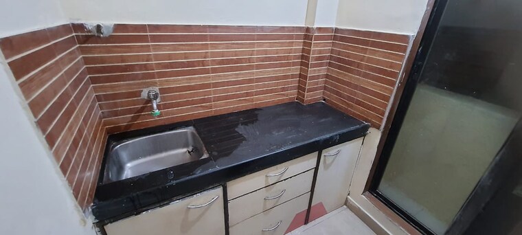 Kitchen, om-fiona-apartment 1 RK 300 Sq.Ft. Apartment In Kopar Khairane Navi Mumbai 9000363