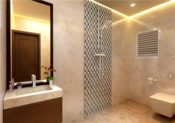 Bathroom in 3 BHK Apartment at Indiabulls Sky Forest, Lower Parel – for Rent