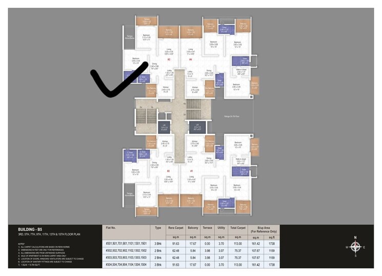 Floor Plan, godrej-24 3 Bedroom 1161 Sq.Ft. Apartment In Hinjewadi Pune 9001033