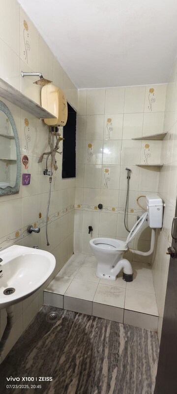 Bathroom in 3 BHK Apartment at Kalash Udyan, Kopar Khairane – for Rent