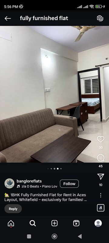 Bedroom in 1 BHK Apartment at Lotus Homz, Sector 111 – for Rent