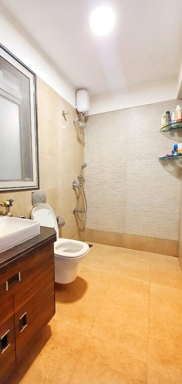 Bathroom in 3 BHK Apartment at Adani Western Heights Sky Apartments, Andheri West – for Rent