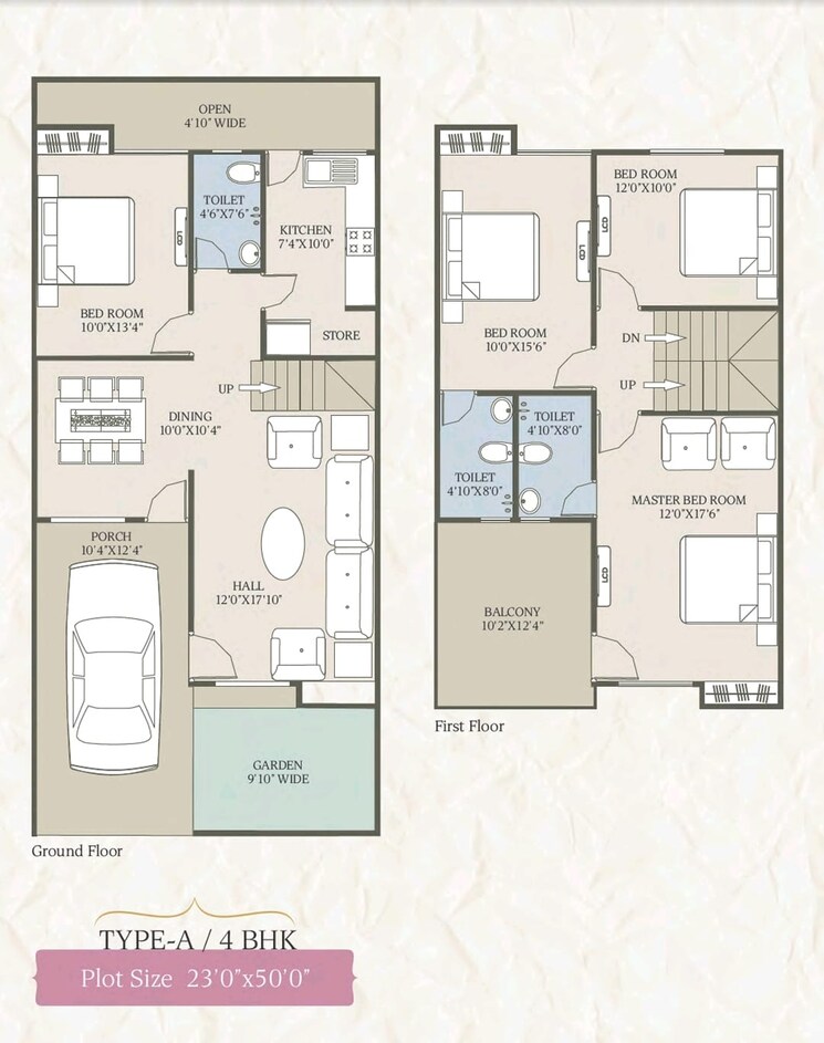 Floor Plan, sterling-pride-city 4 Bedroom 1150 Sq.Ft. Villa In Katara Hills Bhopal 9001633