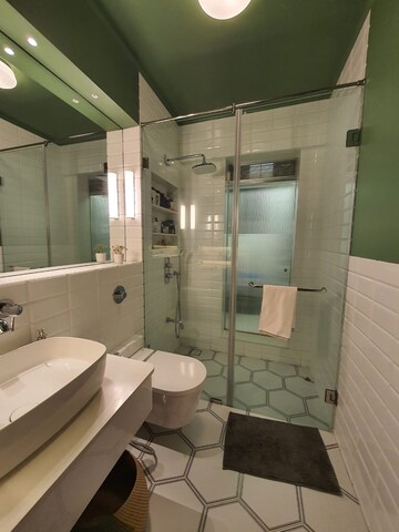 Bathroom in 2 BHK Apartment at Ved Kabir, Santacruz West – for Rent