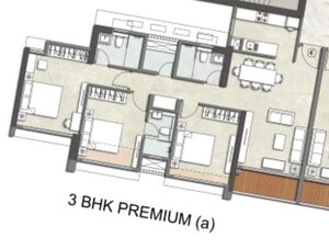 Floor Plan in 3 BHK Apartment at Kalpataru Immensa, Kolshet Road – for Sale